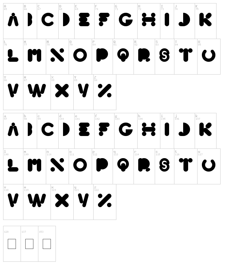 High Logic font map